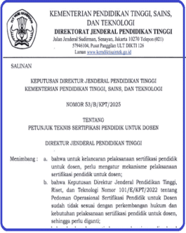 Juknis Sertifikasi Dosen 2025