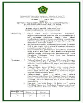 Juknis TPG PAI 2026 Guru dan Pengawas