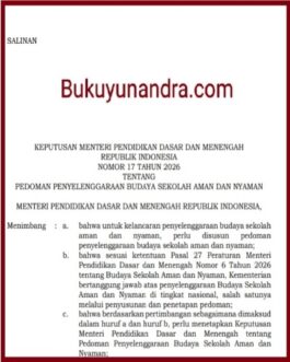 Kepmendikdasmen 17 Tahun 2026 Pedoman Penyelenggaraan Budaya Sekolah Aman dan Nyaman