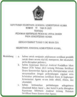Pedoman Sertifikasi Dosen Kemenag