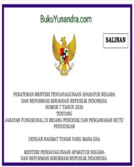 Permenpanrb 7 Tahun 2026 Jabatan Fungsional Pendidik dan Pengawasan Mutu Pendidikan