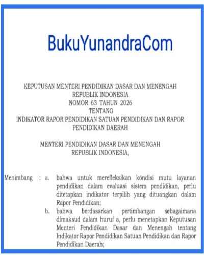 Indikator Rapor Pendidikan 2026 Satuan Pendidikan dan Daerah