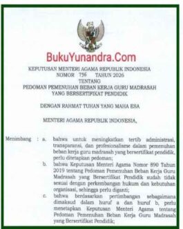 KMA 736 Tahun 2025 Pedoman Pemenuhan Beban Kerja Guru Madrasah Bersertifikat Pendidik